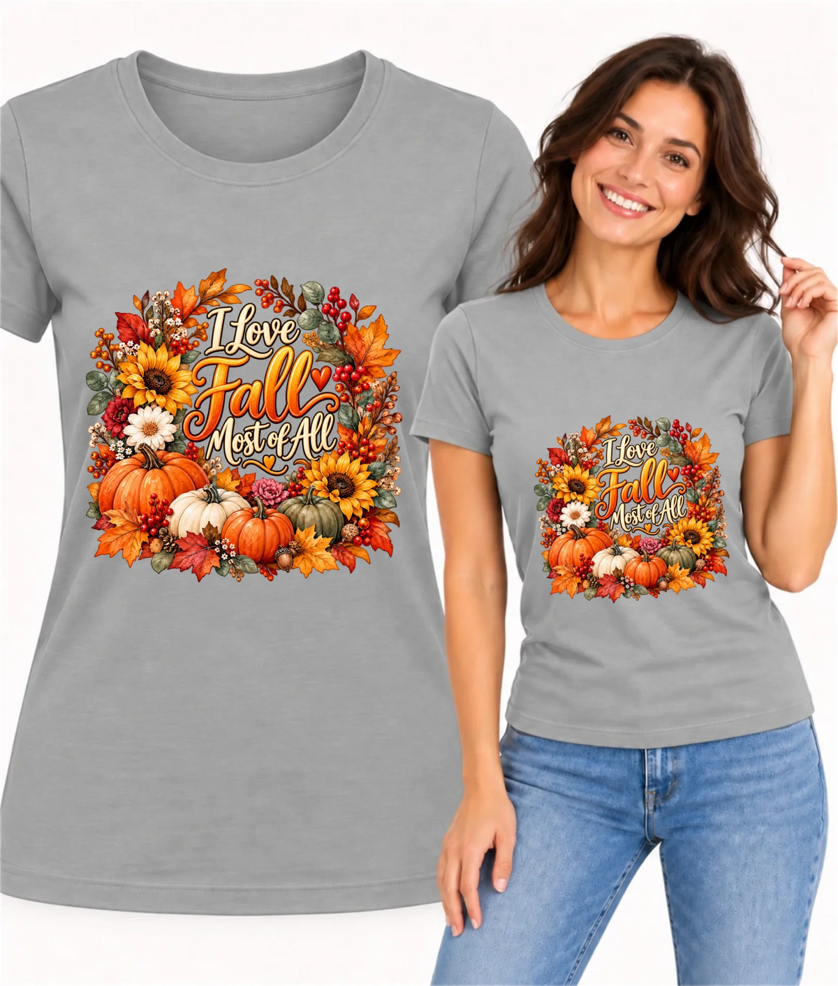 Koszulka damska jesienna - I Love Fall Most of All