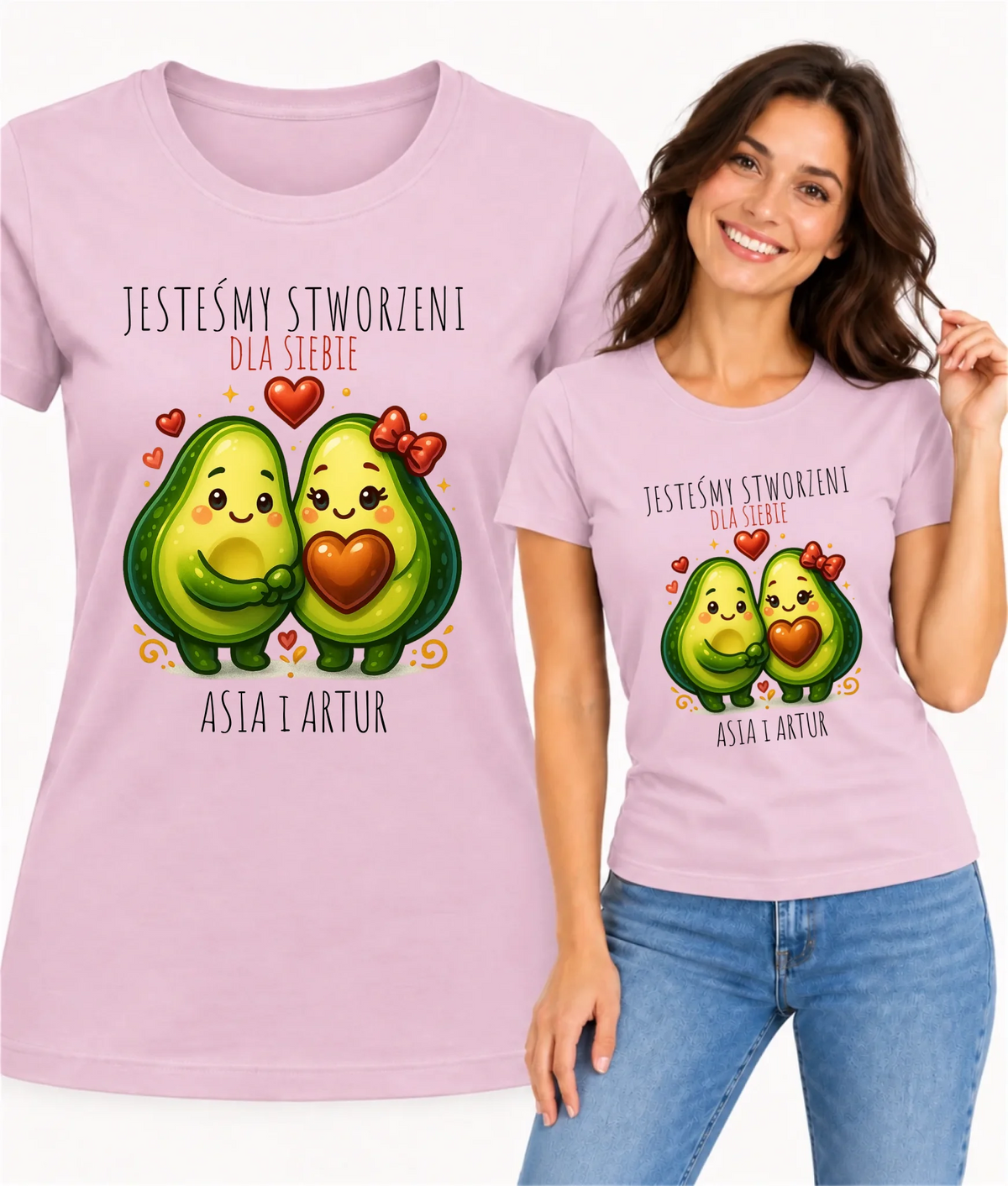 Koszulka damska - Awokado Stworzeni dla siebie - personalizowana W91