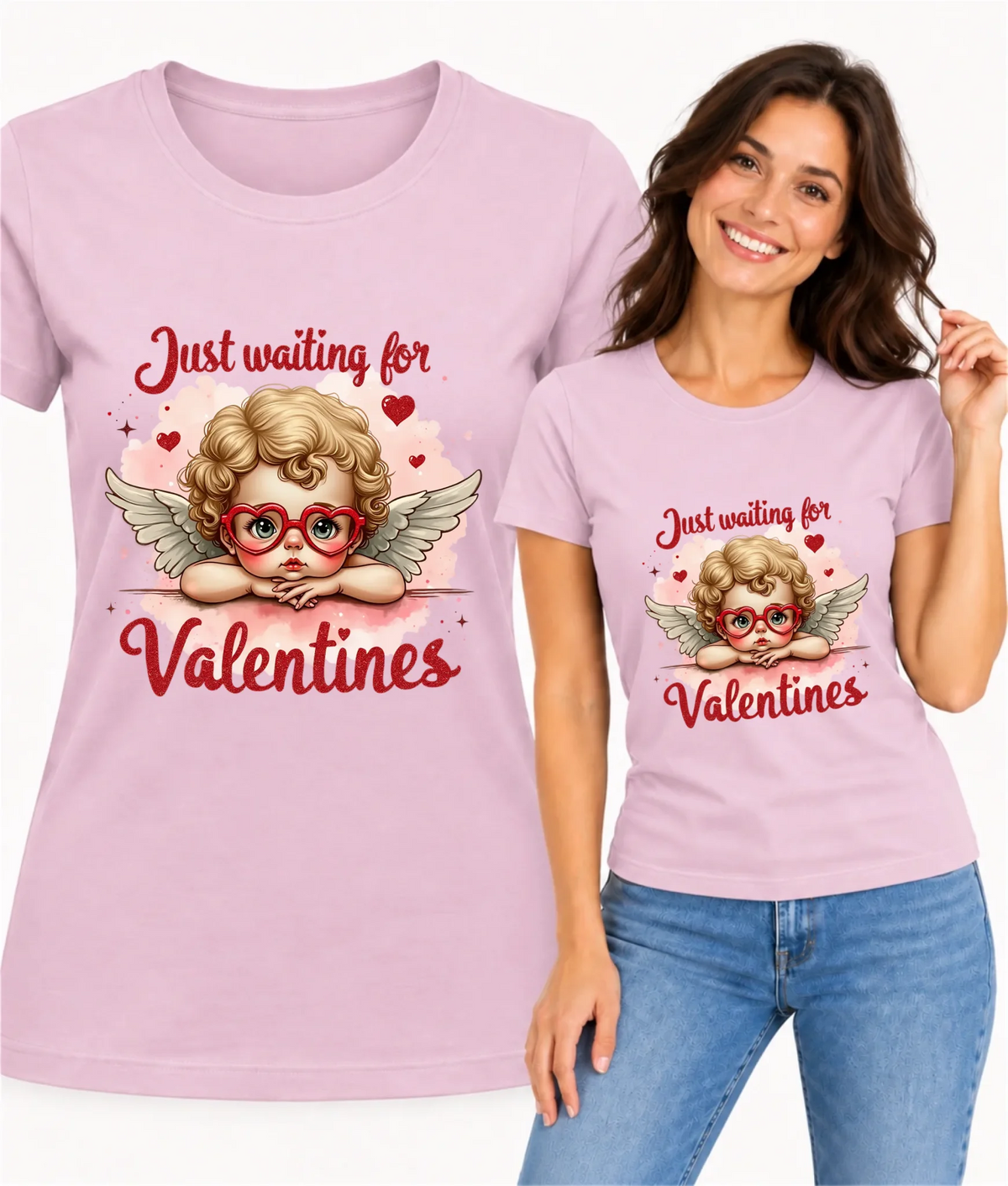 Koszulka damska na Walentynki - Just waiting for Valentines W24
