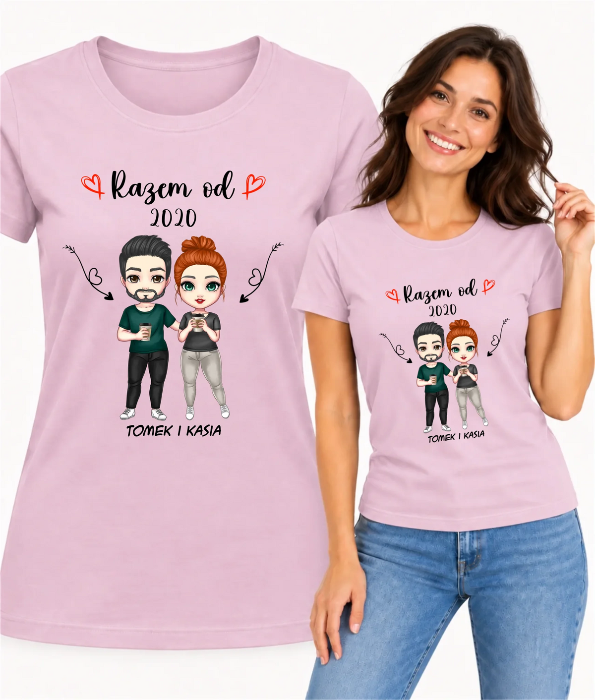 Koszulka damska - Para razem od - personalizowana W01