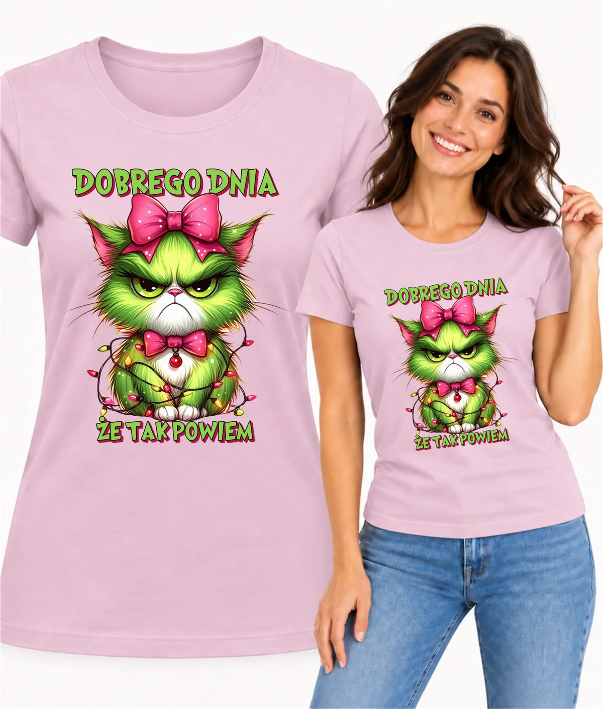 Koszulka damska świąteczna - prezent dla niej - Grinch dobrego dnia, że tak powiem BN153
