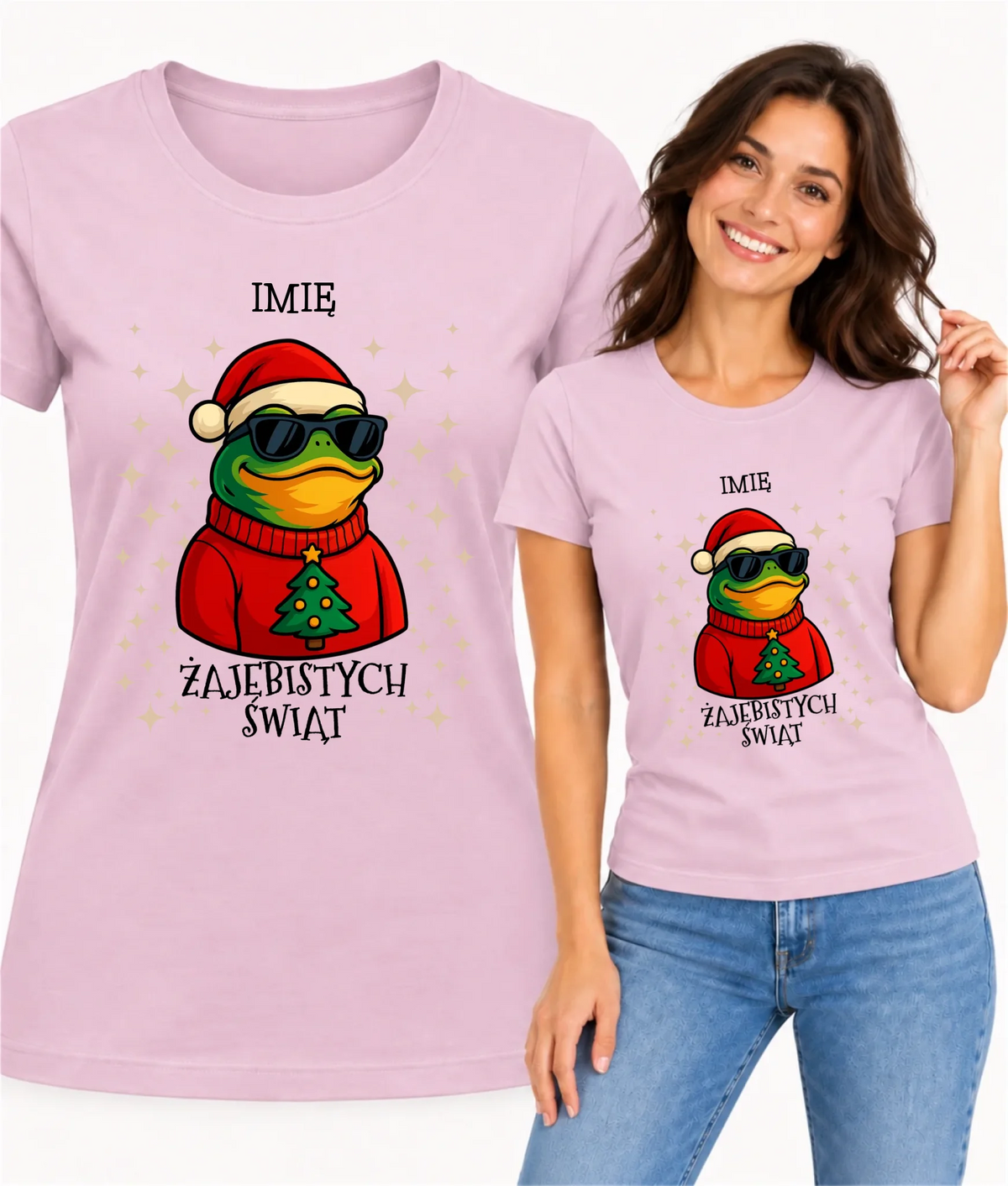 Koszulka damska świąteczna - Żajebistych Świąt - personalizowana BN144