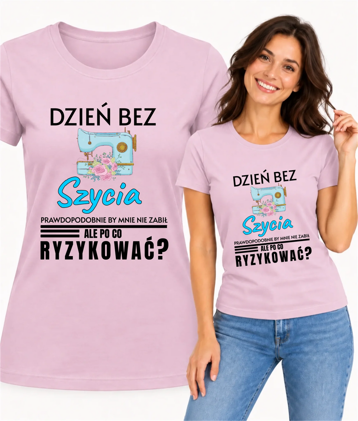 Koszulka damska szyciowa dla krawcowej - Dzień bez szycia HS24