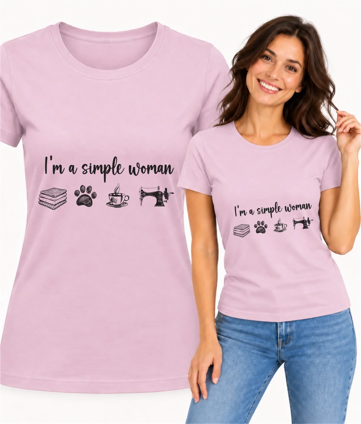 Koszulka damska szyciowa dla krawcowej - I'm a simple woman HS20