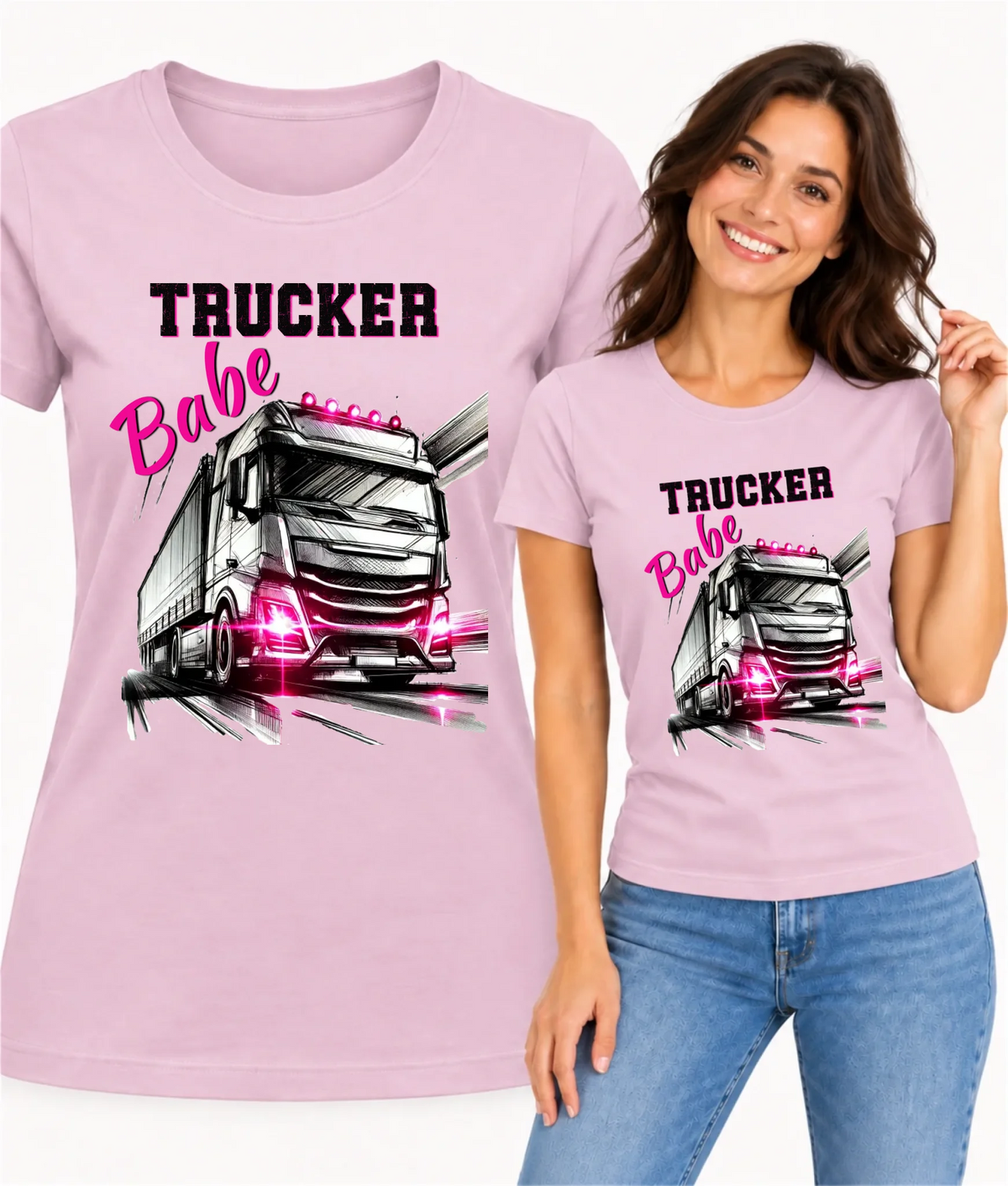 Koszulka damska - kierowca ciężarówki - Trucker Babe ZKT13