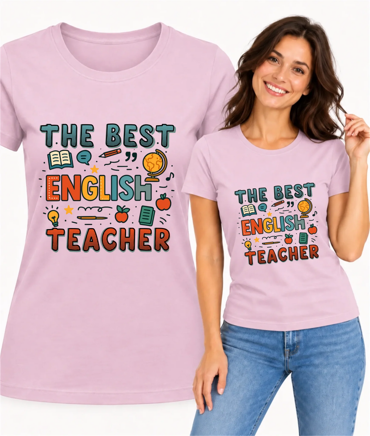 Koszulka damska dla nauczycielki angielskiego - The best english teacher N53