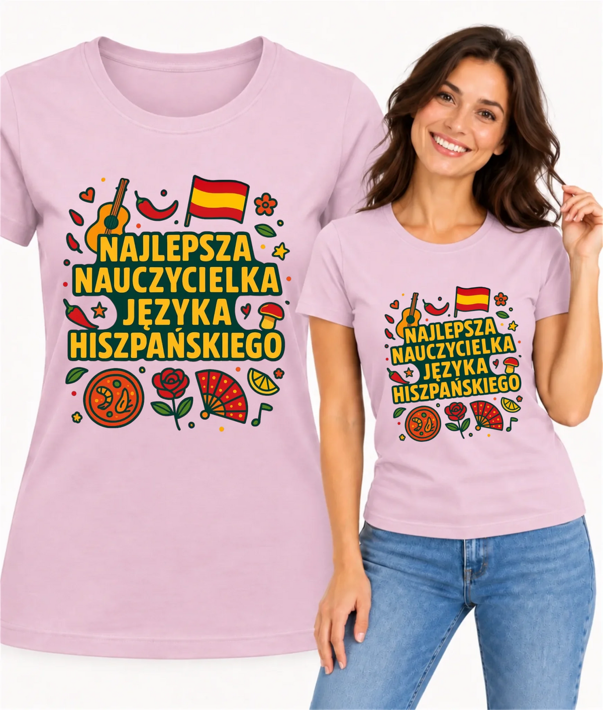 Koszulka damska dla nauczycielki - Najlepsza nauczycielka hiszpańskiego N55