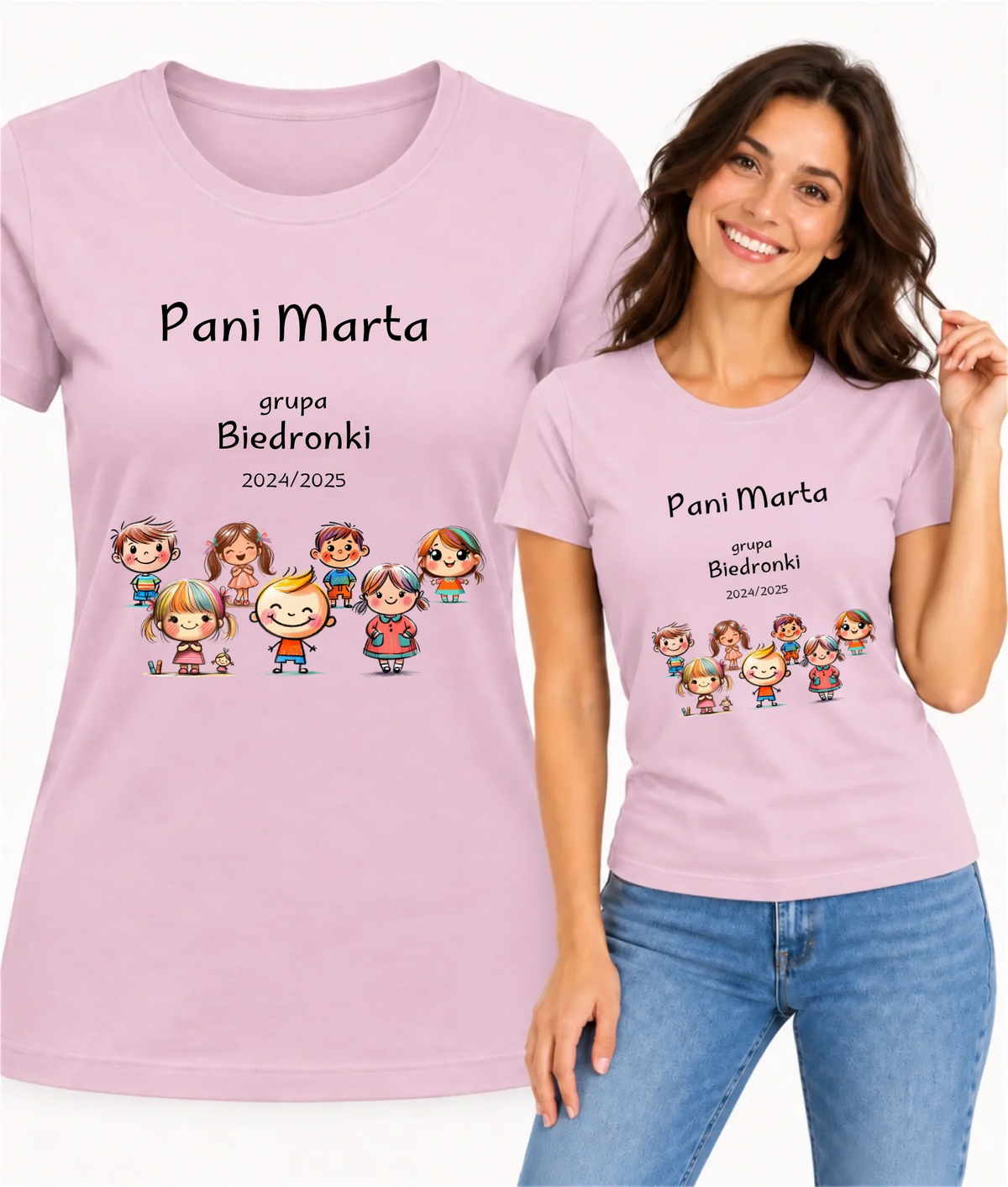 Koszulka damska dla nauczycielki - przedszkolanki - Grupa przedszkolaków - personalizowana N03