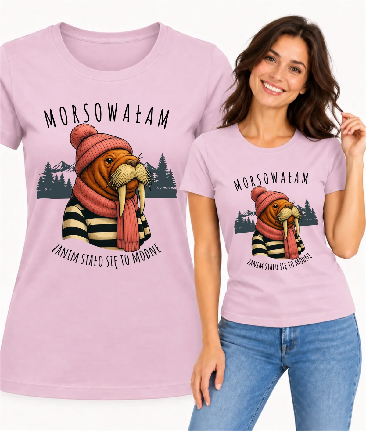 Koszulka damska - prezent dla morsa - Morsowałam zanim stało się to modne - Mors HM21