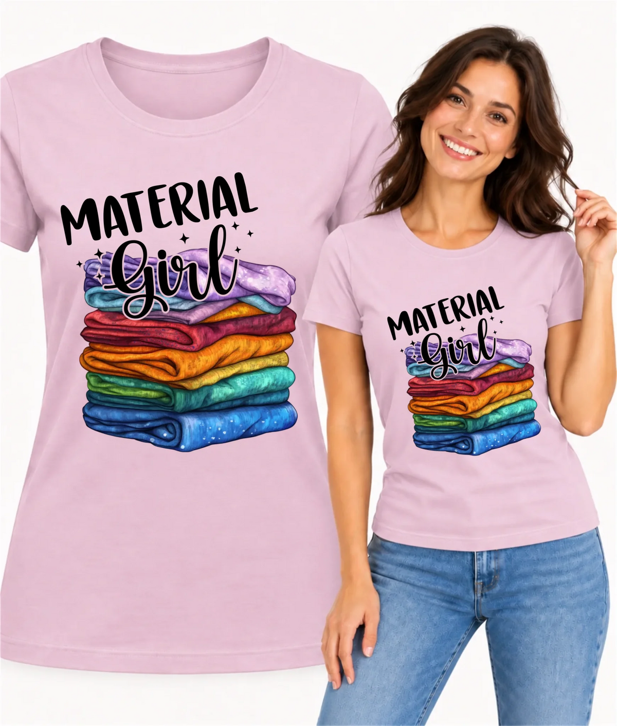 Koszulka damska szyciowa - prezent dla krawcowej - Material Girl HS02