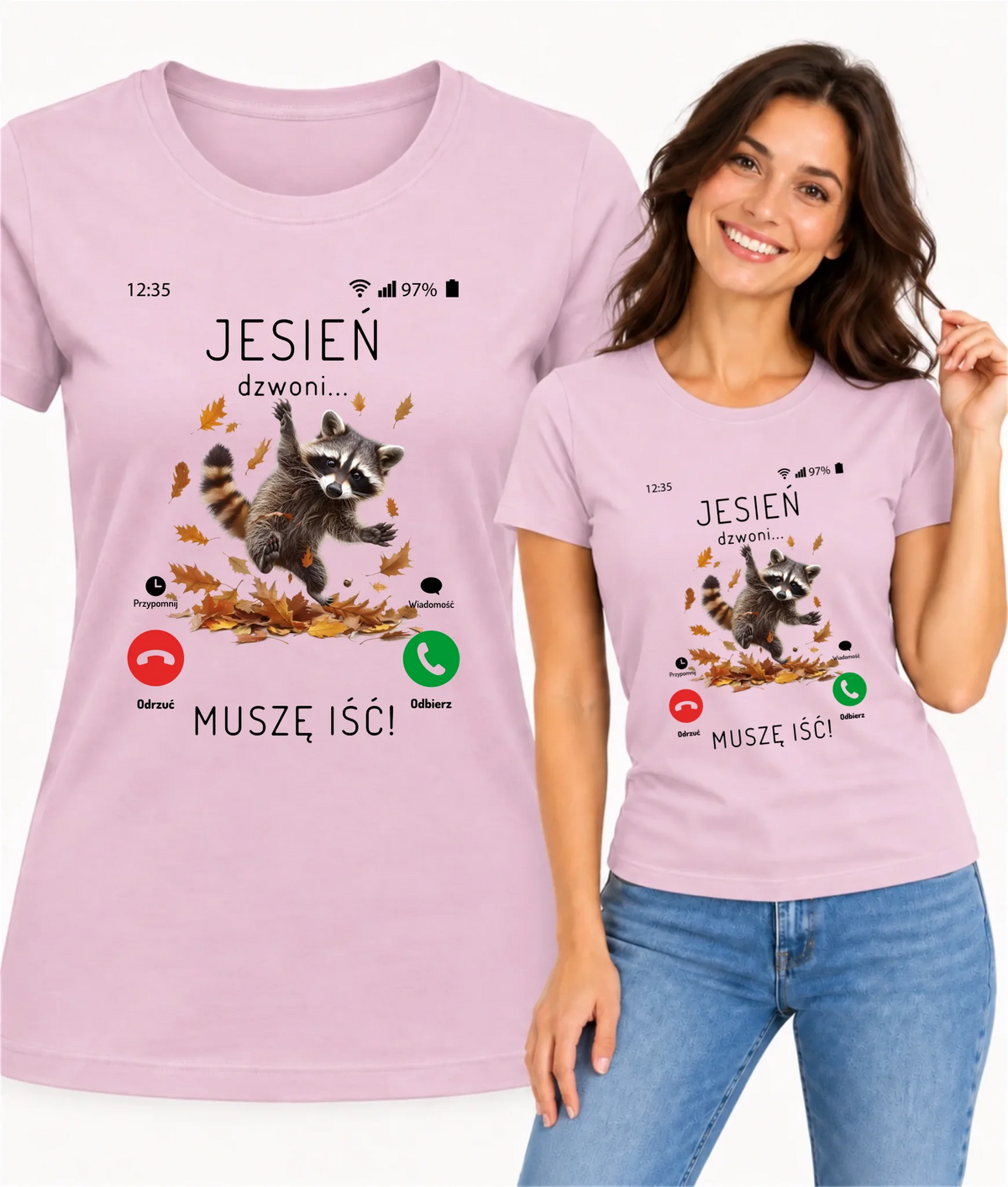 Koszulka damska jesienna - Jesień dzwoni muszę iść JS18