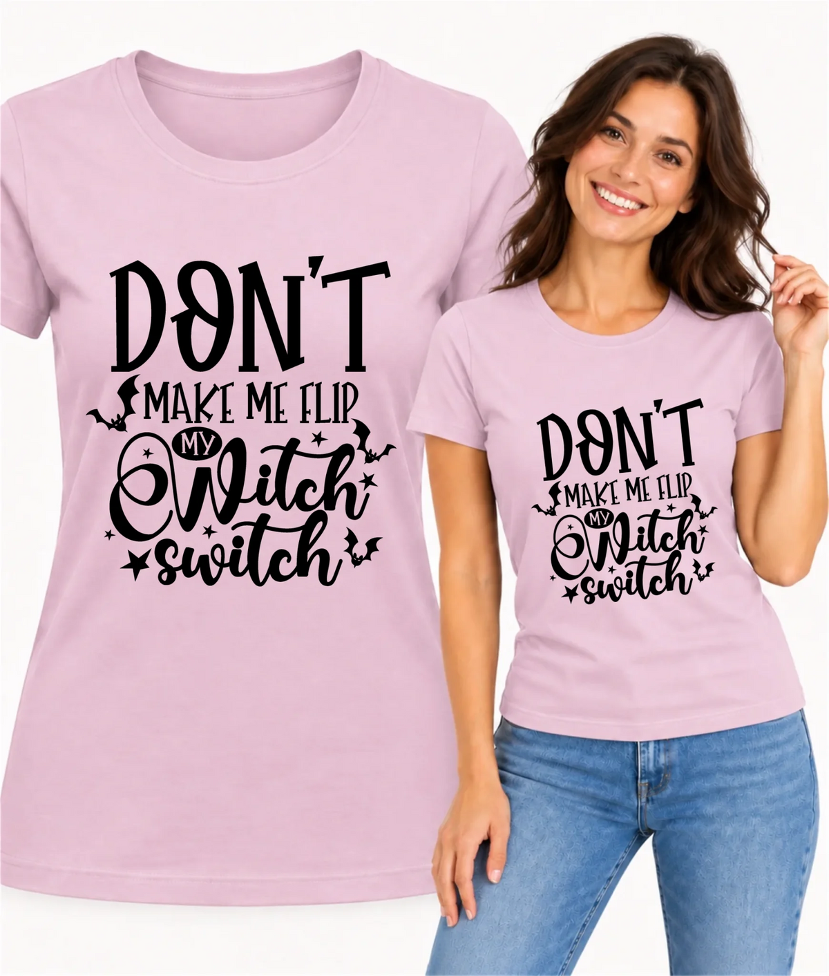 Koszulka damska na Halloween - Don't make me flip my witch switch - śmieszna HL11