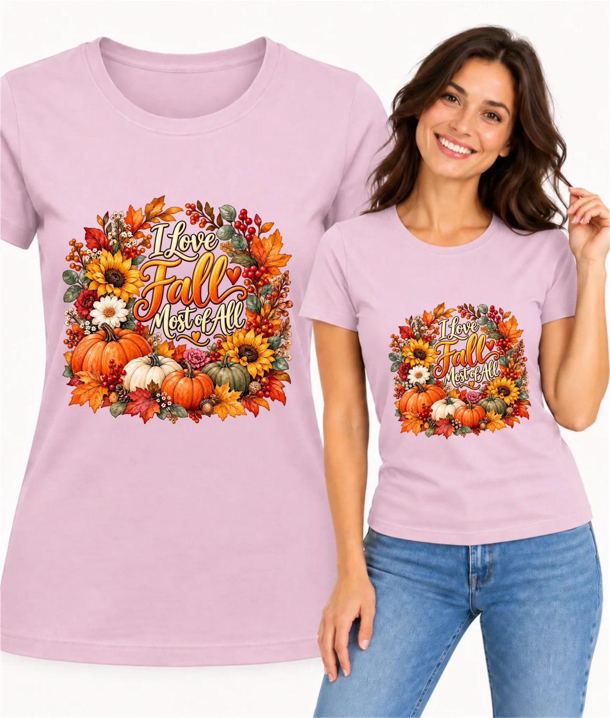 Koszulka damska jesienna - I Love Fall Most of All