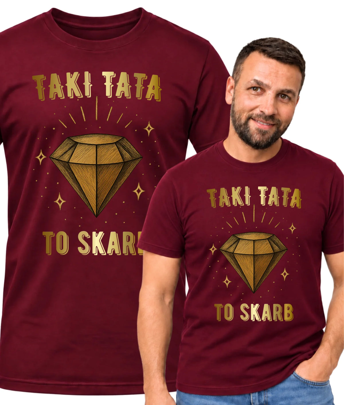 Koszulka dla taty - Taki tata to skarb - personalizowana DT17