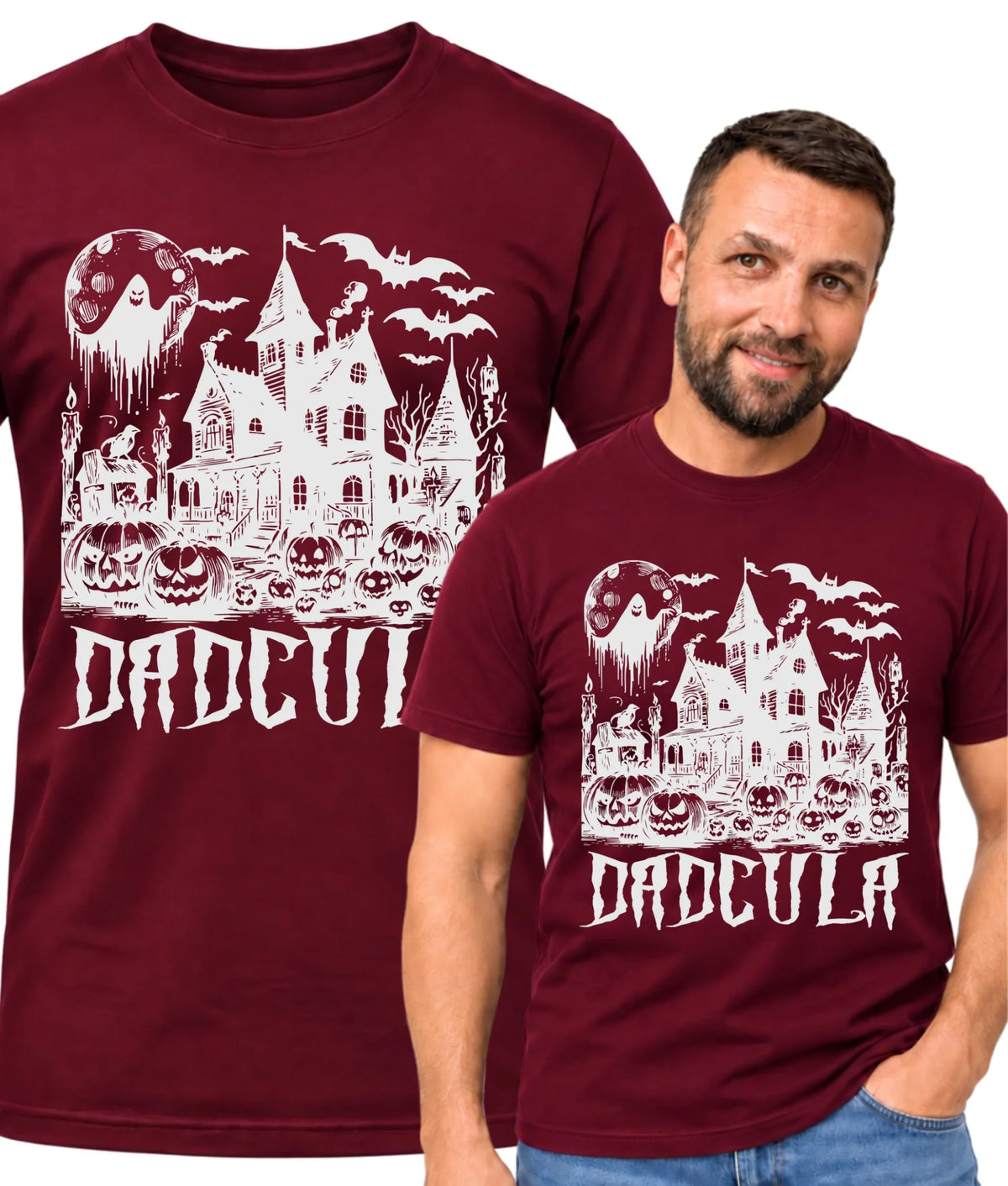 Koszulka halloweenowa dla taty -  Upiorny dom - Dadcula HL19