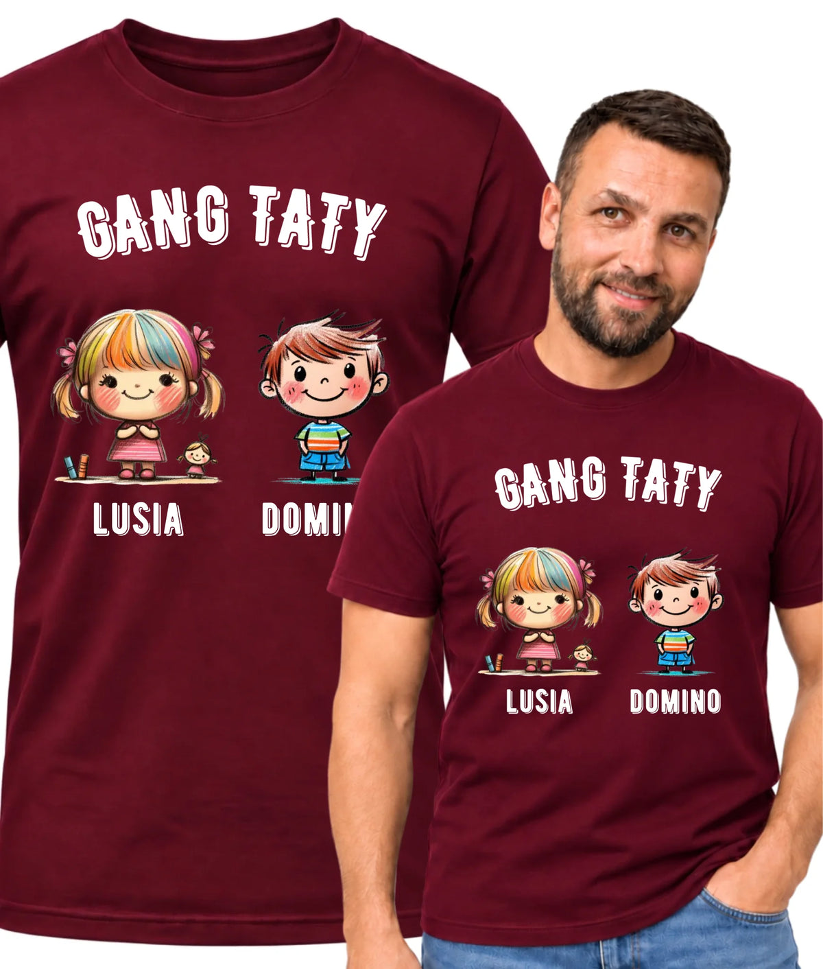 Koszulka dla taty z imionami dzieci - Gang taty - personalizowana DT09