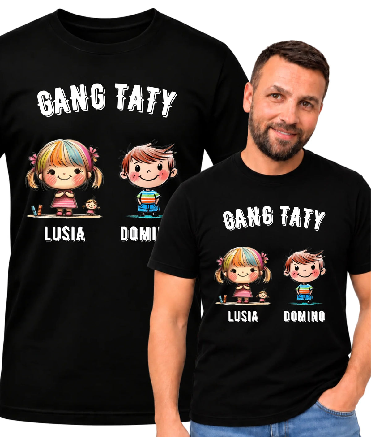 Koszulka dla taty z imionami dzieci - Gang taty - personalizowana DT09