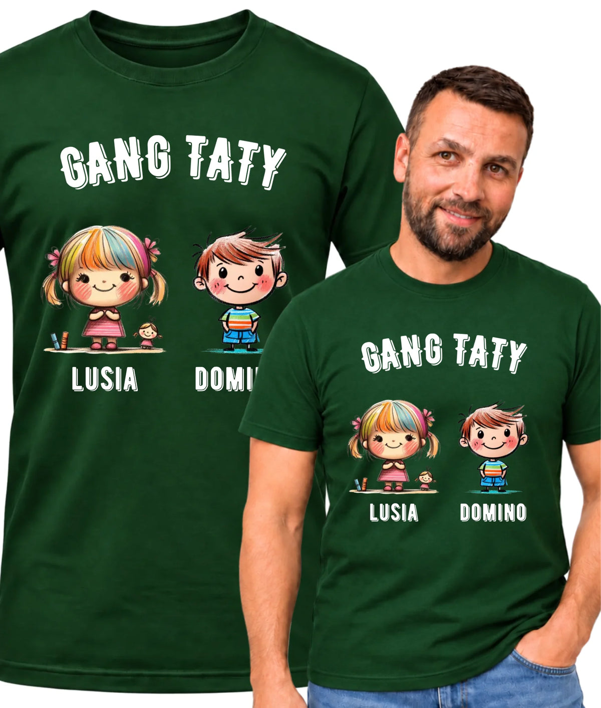 Koszulka dla taty z imionami dzieci - Gang taty - personalizowana DT09