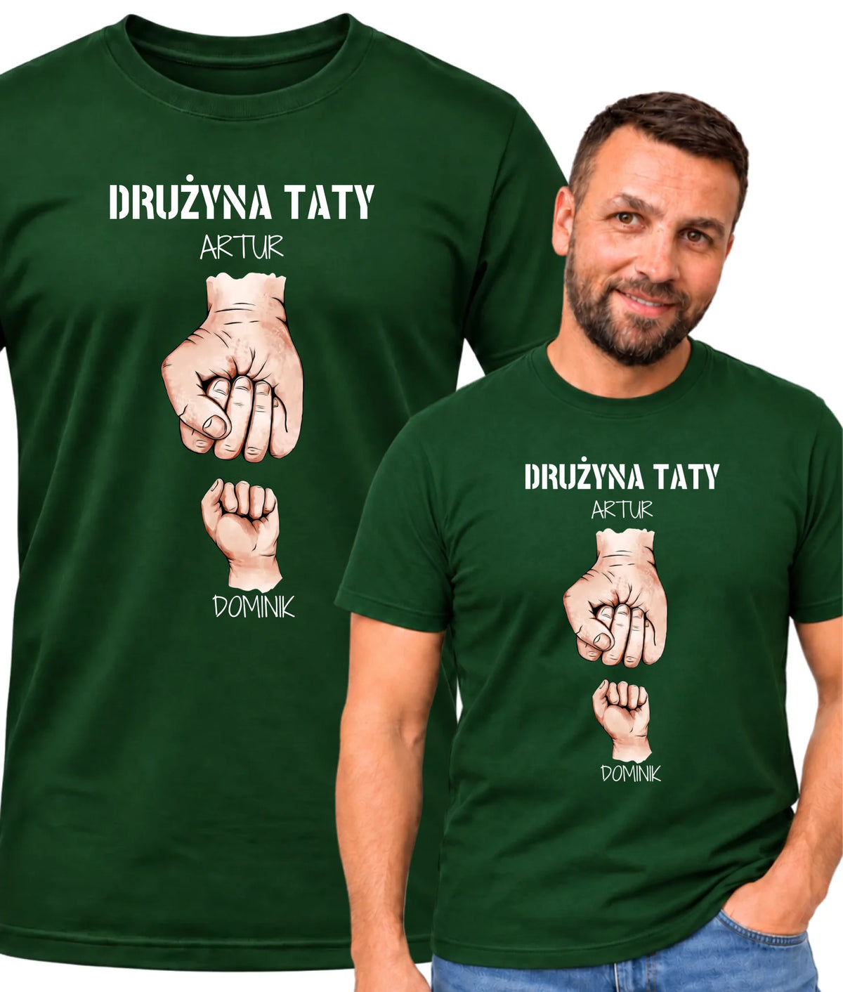 Koszulka dla taty - Drużyna taty 1-6 imion dzieci - personalizowana DT01