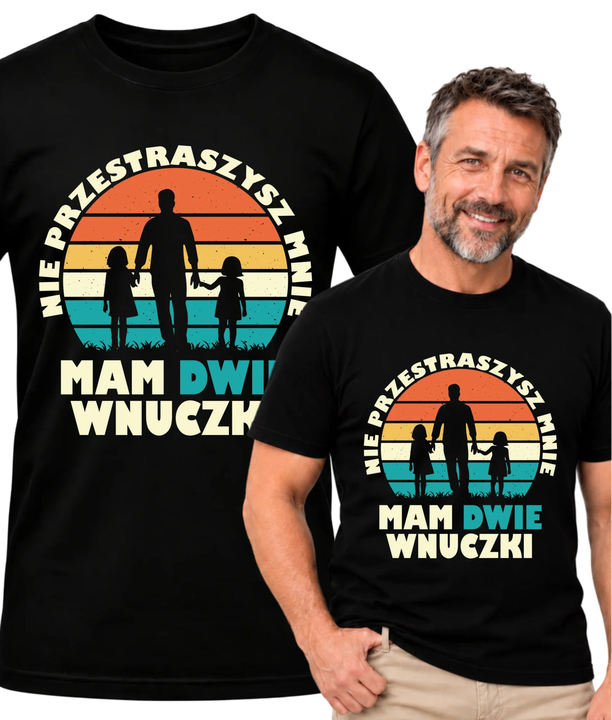 Koszulka dla dziadka - Nie przestraszysz mnie mam dwie wnuczki D41