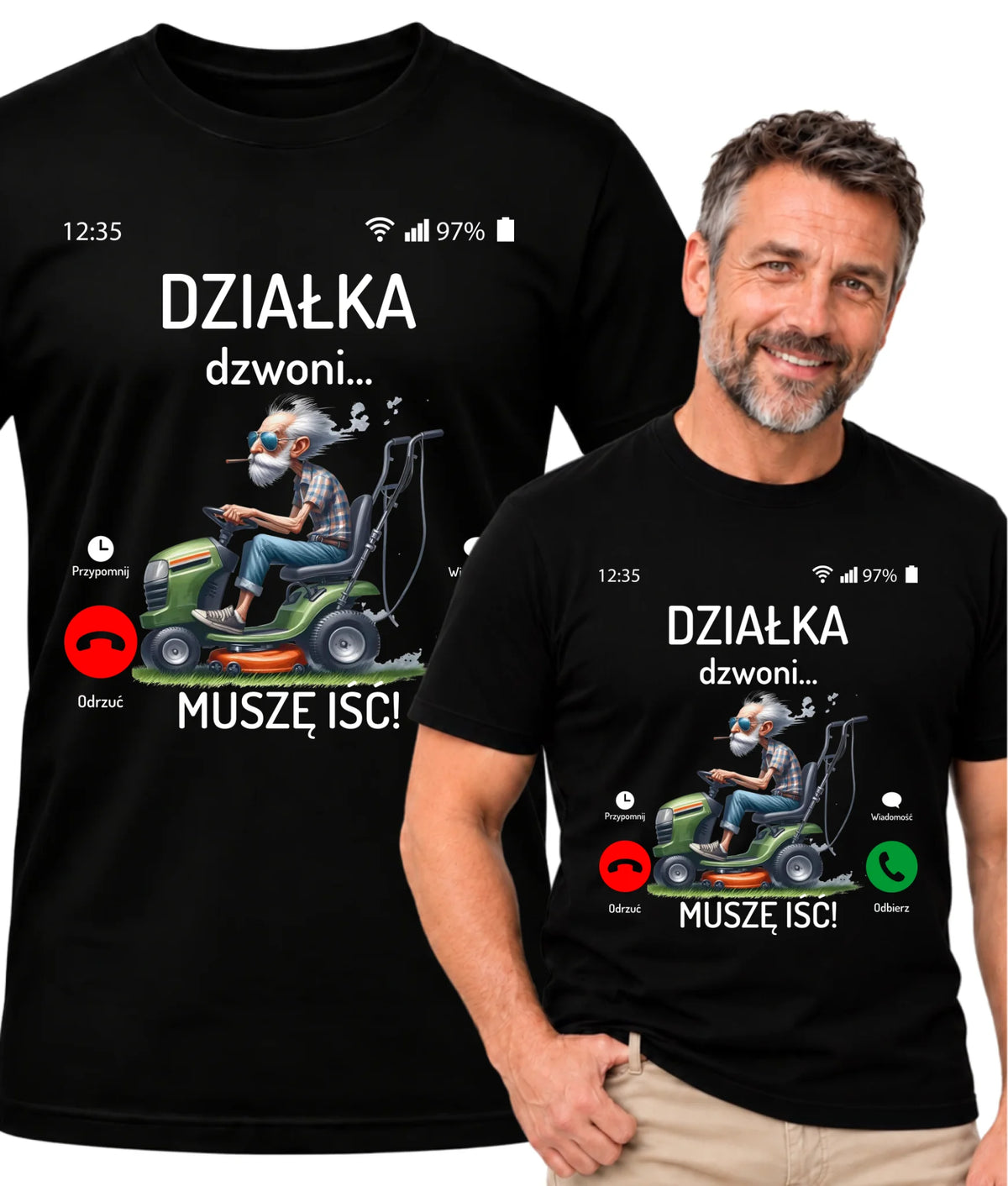 Koszulka dla dziadka - Działka dzwoni muszę iść D35