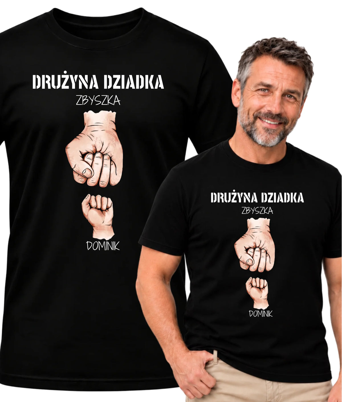 Koszulka dla dziadka - Drużyna dziadka 1-6 imion wnuków - personalizowana D07