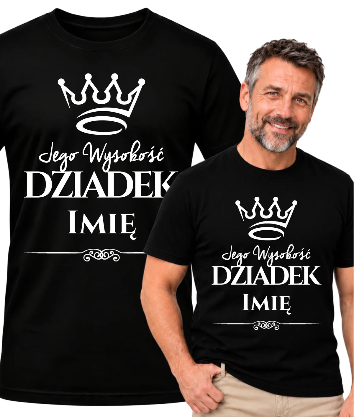 Koszulka dla dziadka - Jego Wysokość dziadek - personalizowana D11