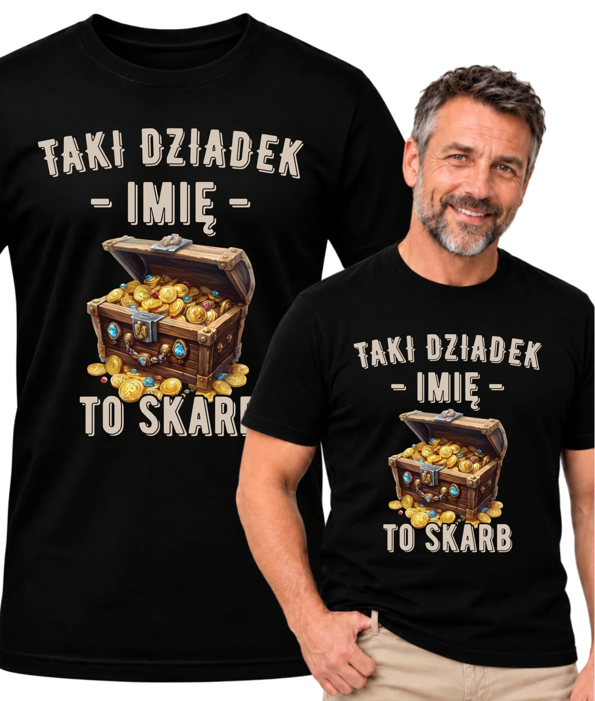 Koszulka dla dziadka - Taki dziadek to skarb - personalizowana D19