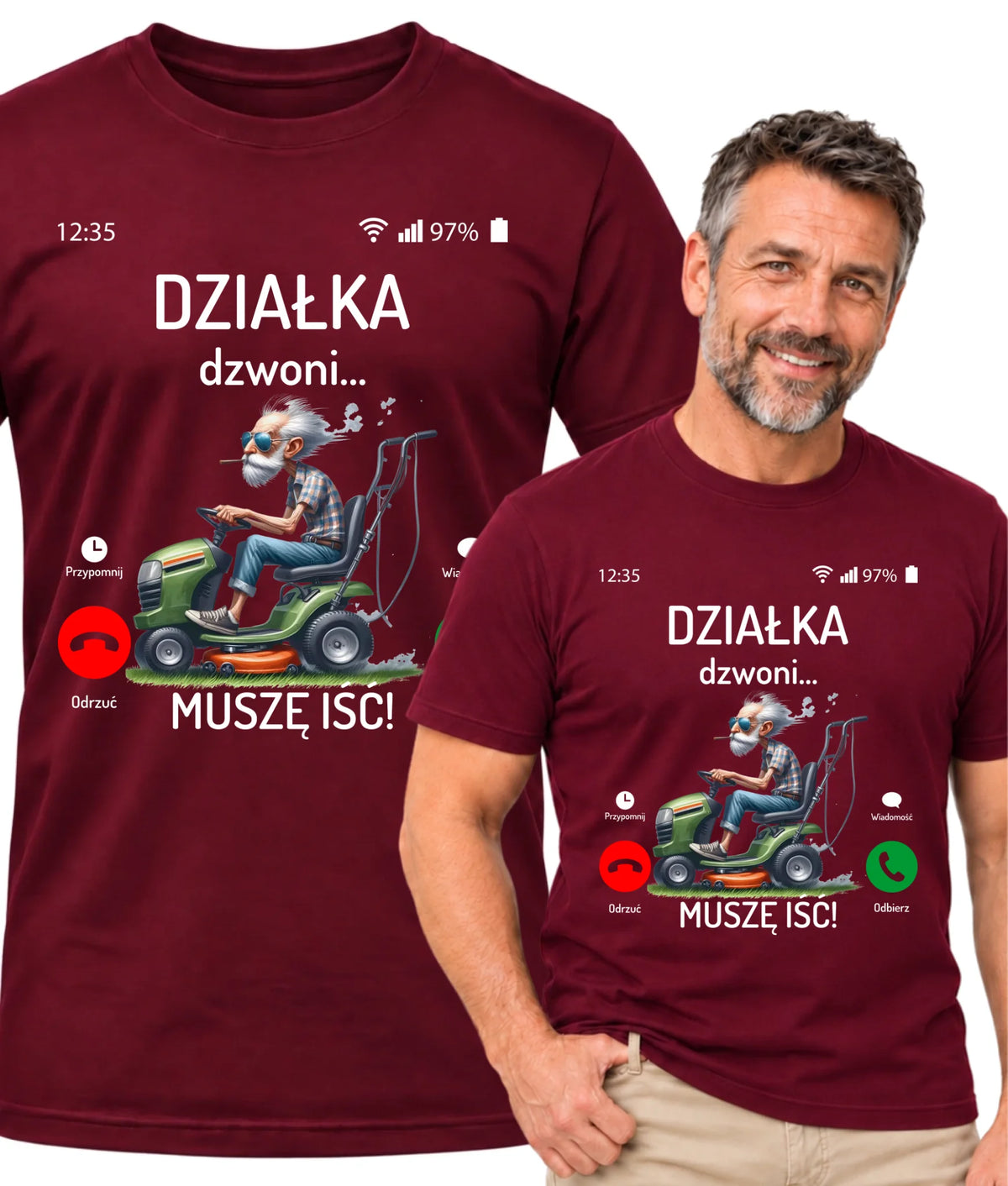 Koszulka dla dziadka - Działka dzwoni muszę iść D35