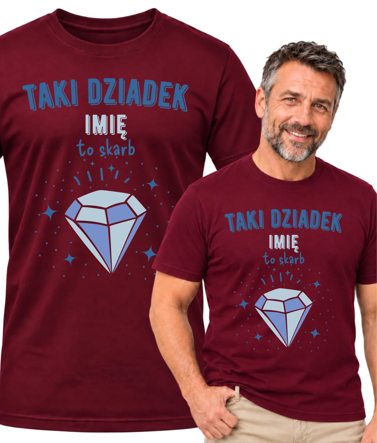 Koszulka dla dziadka - Taki Dziadek to skarb - personalizowana D06