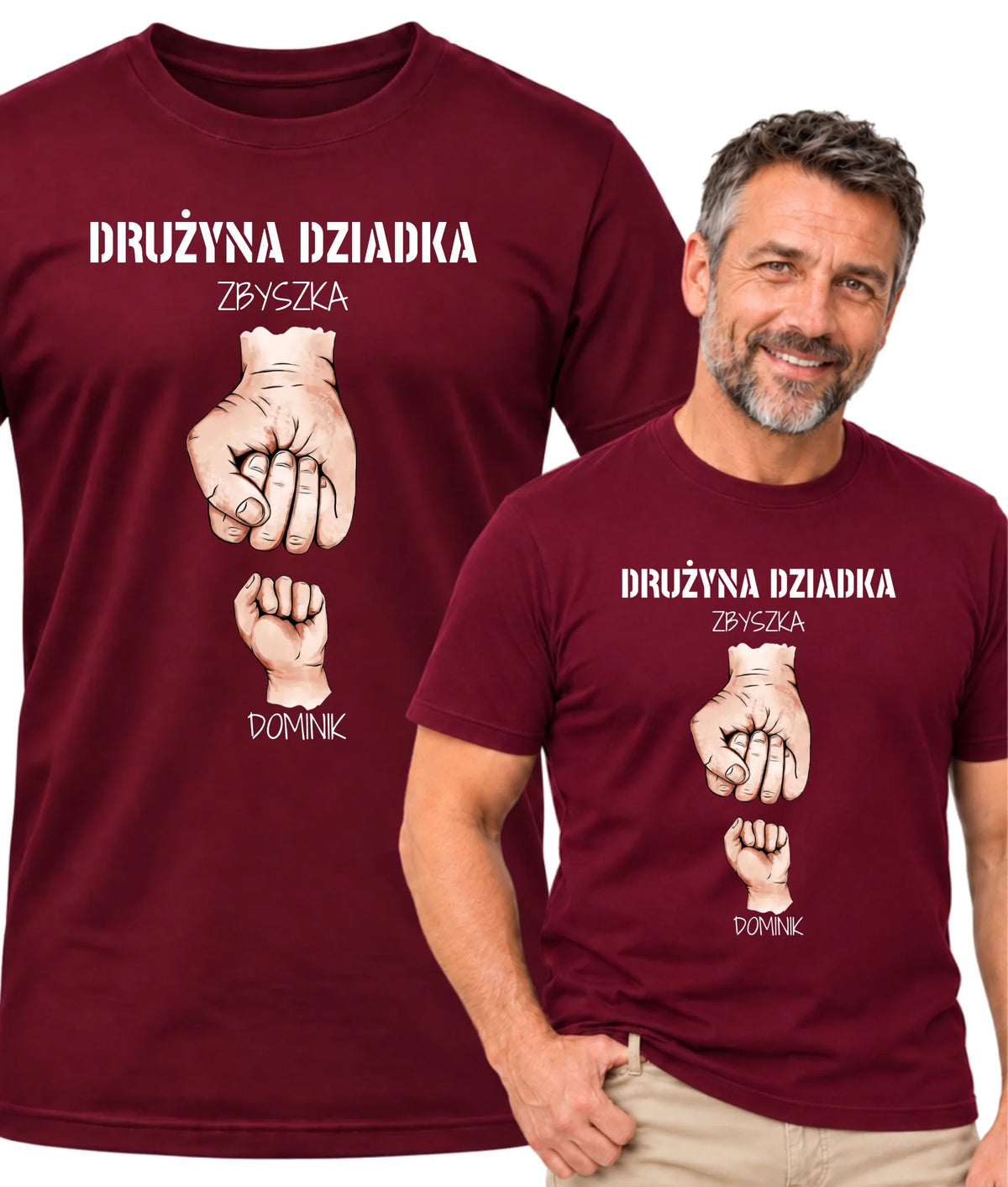 Koszulka dla dziadka - Drużyna dziadka 1-6 imion wnuków - personalizowana D07