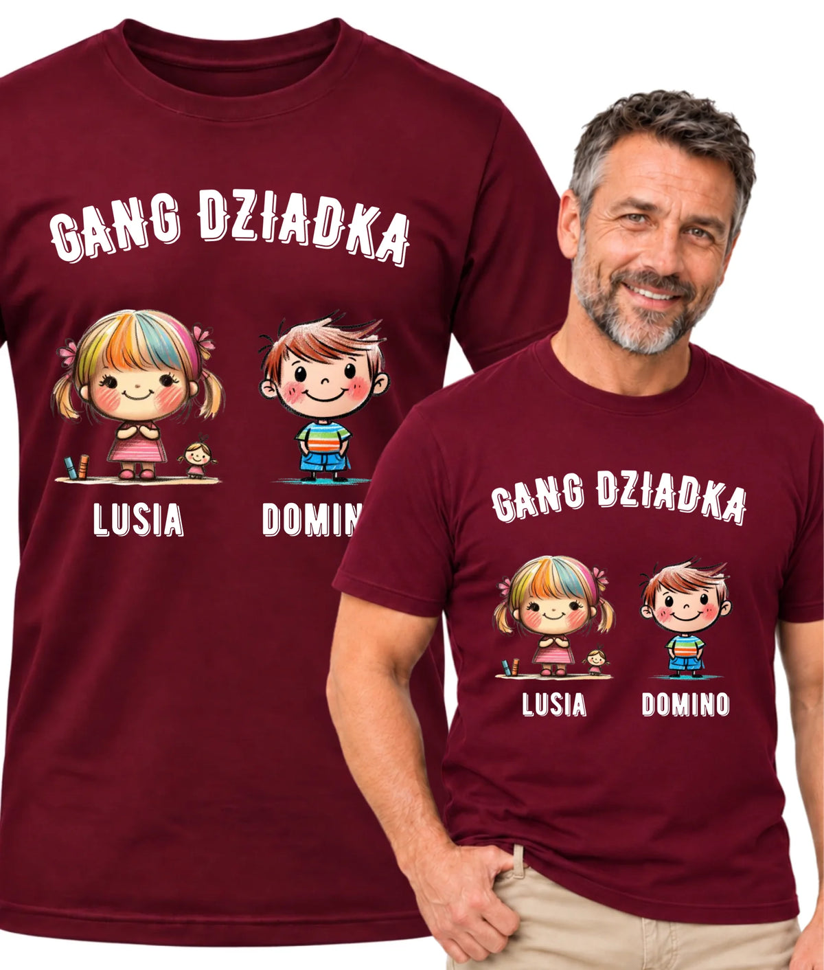 Koszulka dla dziadka - Gang Dziadka imiona wnuków 2-6 - personalizowana D18