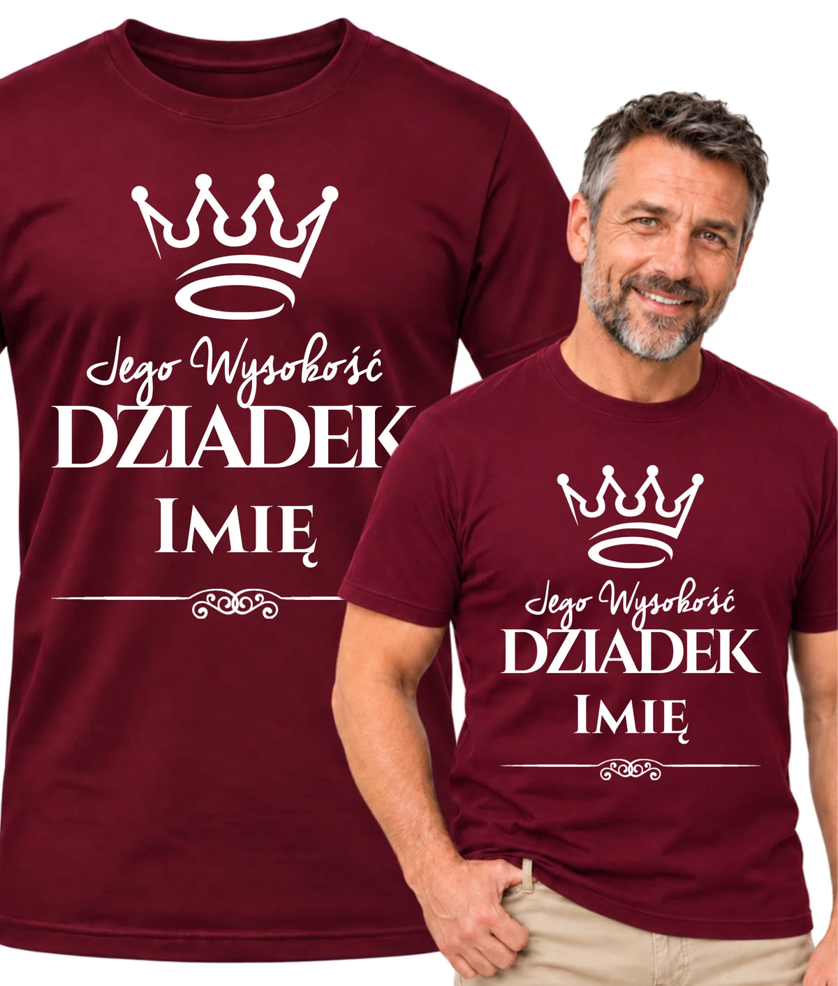 Koszulka dla dziadka - Jego Wysokość dziadek - personalizowana D11