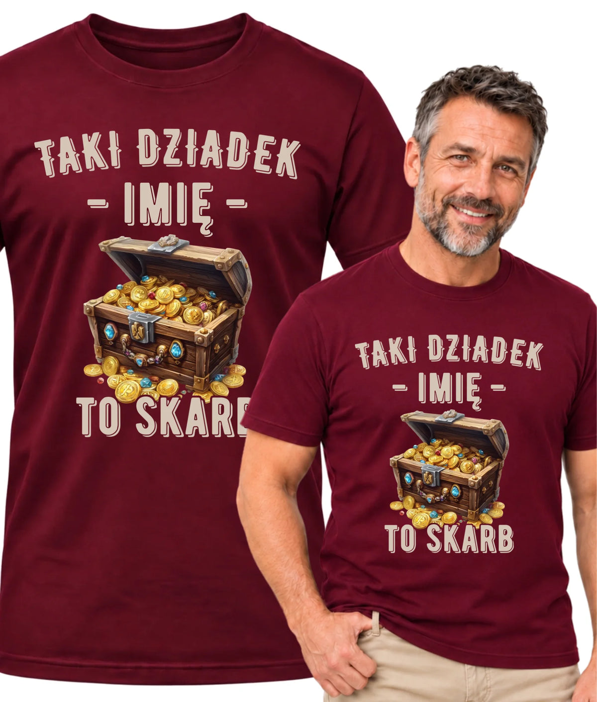 Koszulka dla dziadka - Taki dziadek to skarb - personalizowana D19