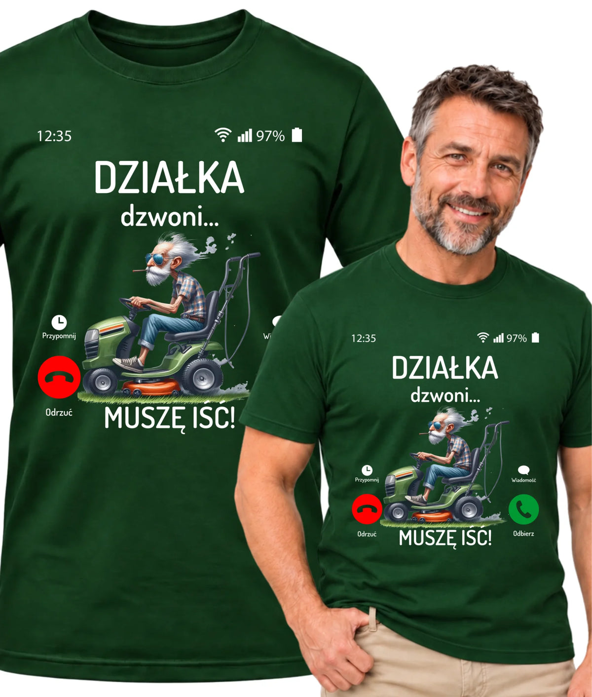 Koszulka dla dziadka - Działka dzwoni muszę iść D35
