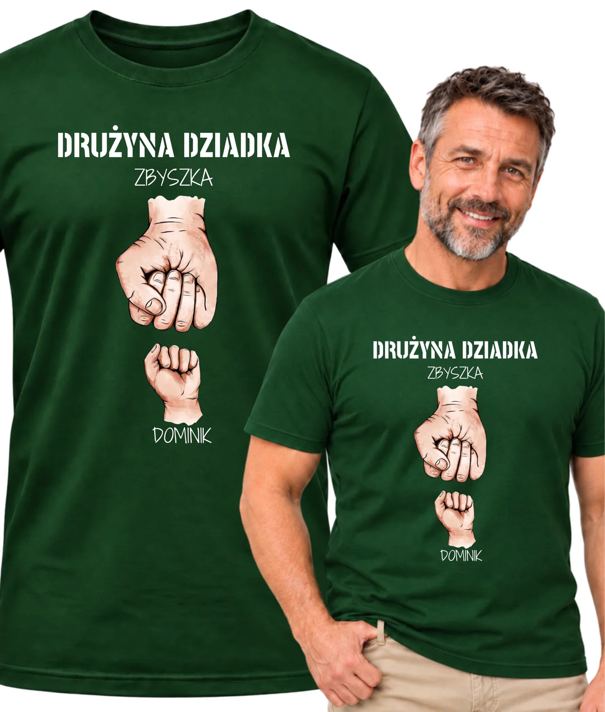 Koszulka dla dziadka - Drużyna dziadka 1-6 imion wnuków - personalizowana D07