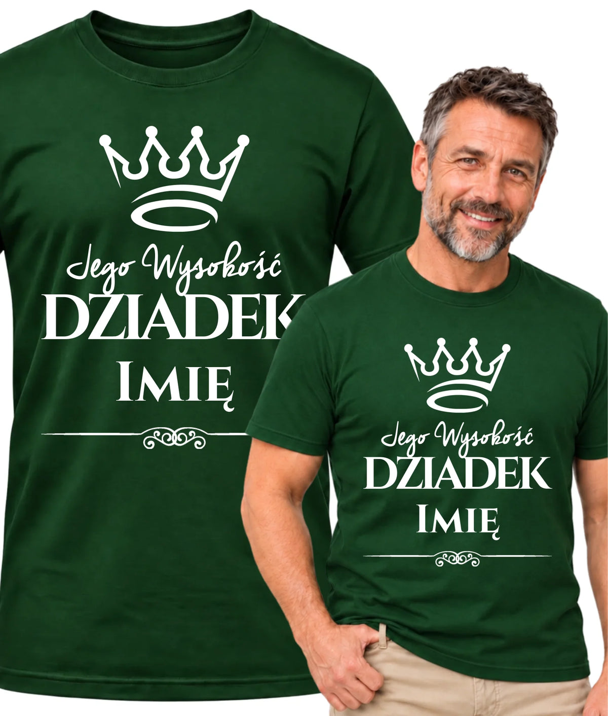 Koszulka dla dziadka - Jego Wysokość dziadek - personalizowana D11