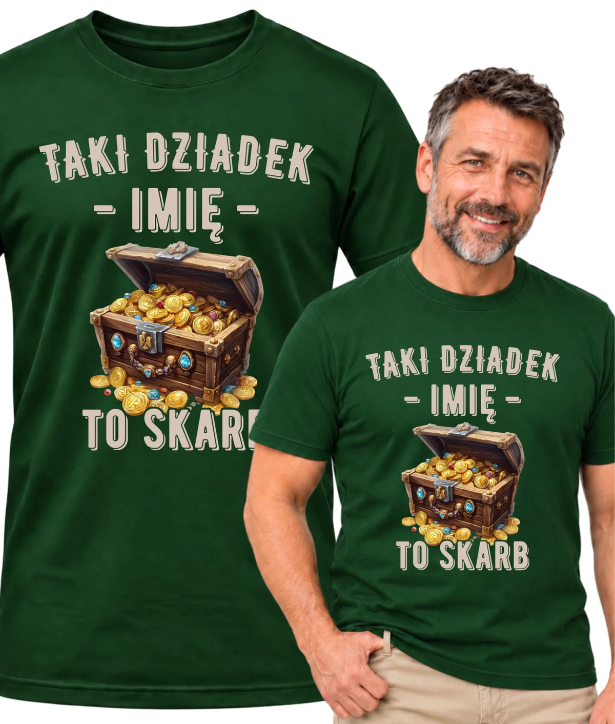 Koszulka dla dziadka - Taki dziadek to skarb - personalizowana D19