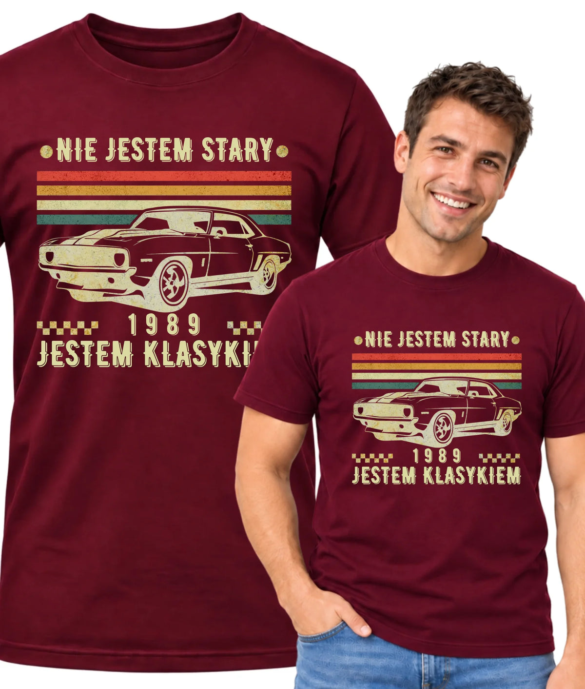 Nie jestem stary, jestem klasykiem | Personalizowana koszulka męska na urodziny U22