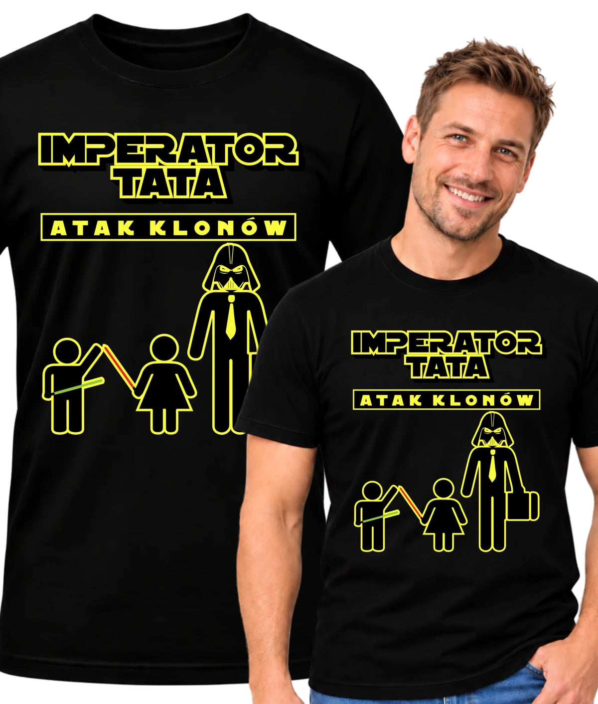 Imperator tata atak klonów | Koszulka męska z nadrukiem dla taty DT63