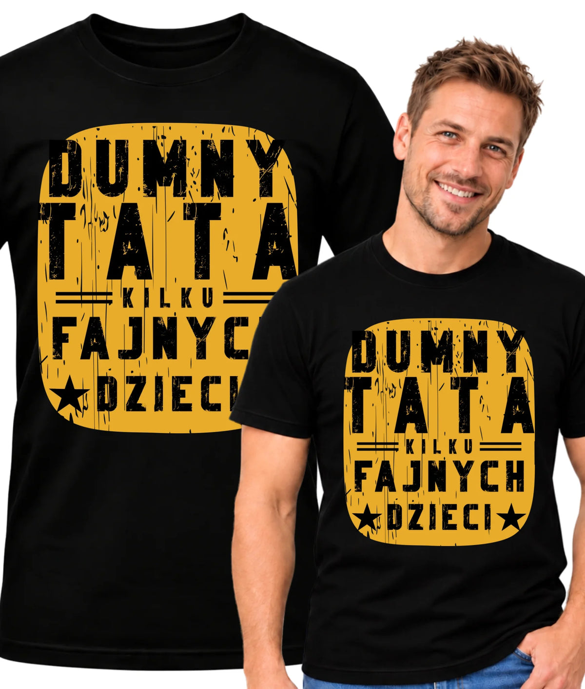 Dumny tata kilku fajnych dzieci | Koszulka męska dla taty DT60