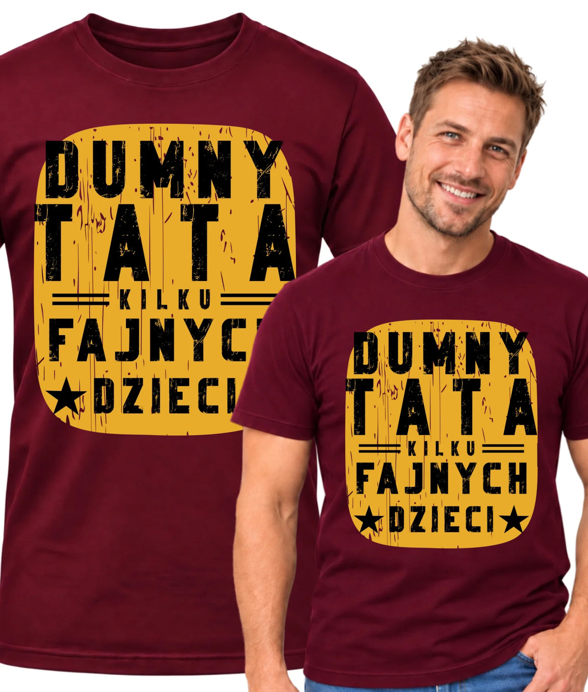 Dumny tata kilku fajnych dzieci | Koszulka męska dla taty DT60