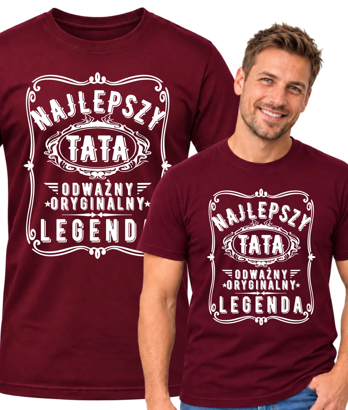 Najlepszy tata legenda | Koszulka męska dla taty DT47