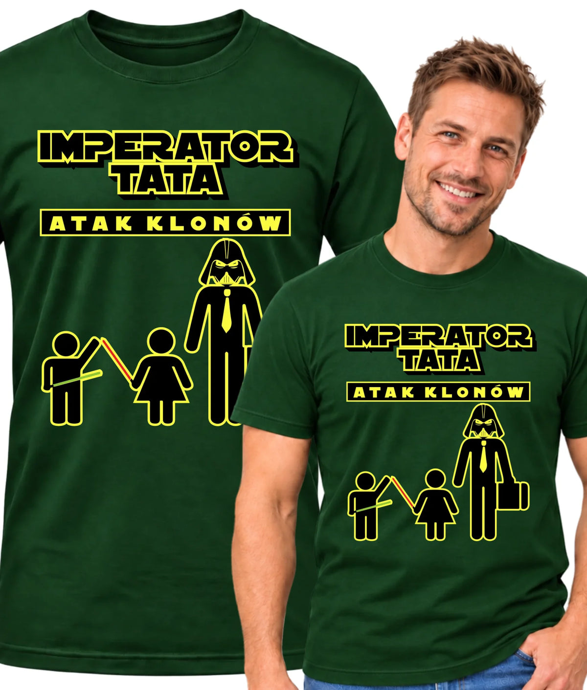 Imperator tata atak klonów | Koszulka męska z nadrukiem dla taty DT63