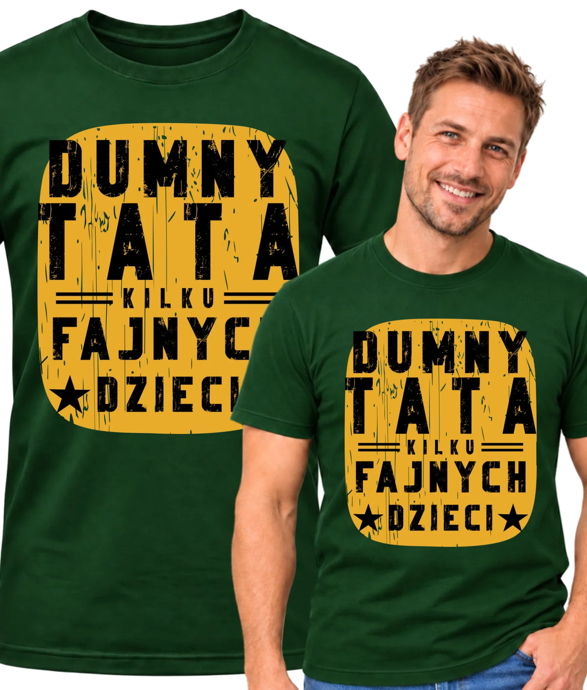 Dumny tata kilku fajnych dzieci | Koszulka męska dla taty DT60