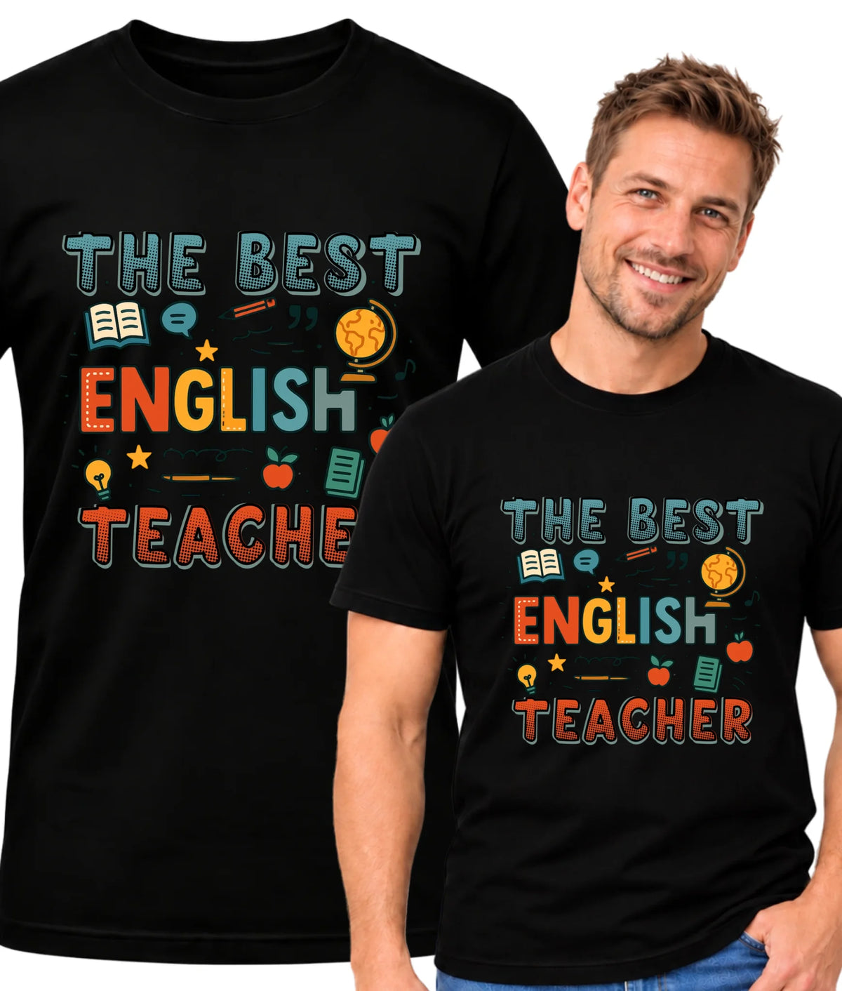 Koszulka męska dla nauczyciela angielskiego - The best english teacher N53
