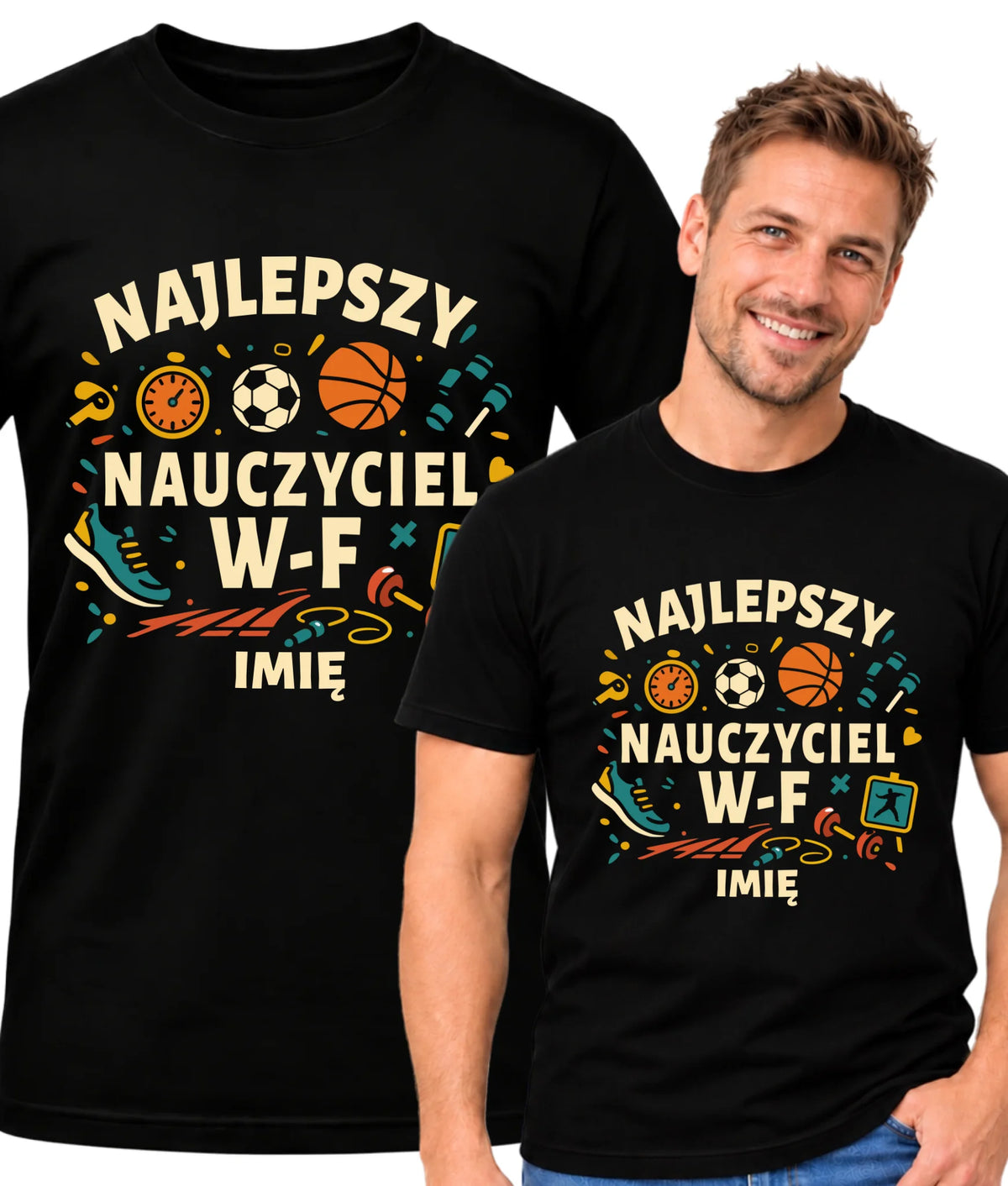 Koszulka dla nauczyciela wychowania fizycznego W-F - personalizowana N50