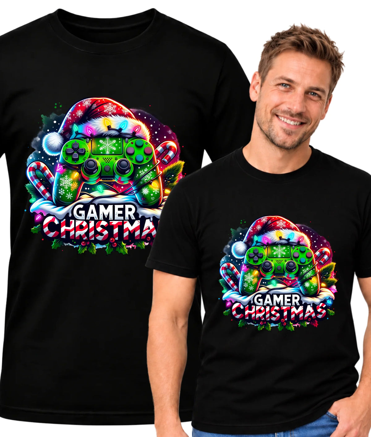 Koszulka męska świąteczna - prezent dla gracza - Christmas gamer BN22
