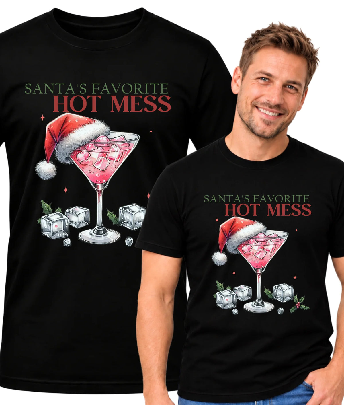 Koszulka męska świąteczna - Santa's favorite hot mess BN75