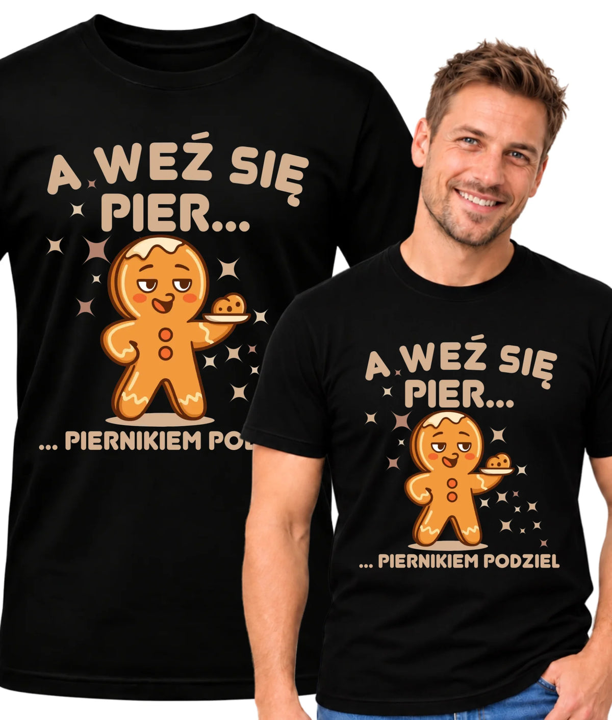 Koszulka męska świąteczna - Piernik A weź się pier... piernikiem podziel BN87